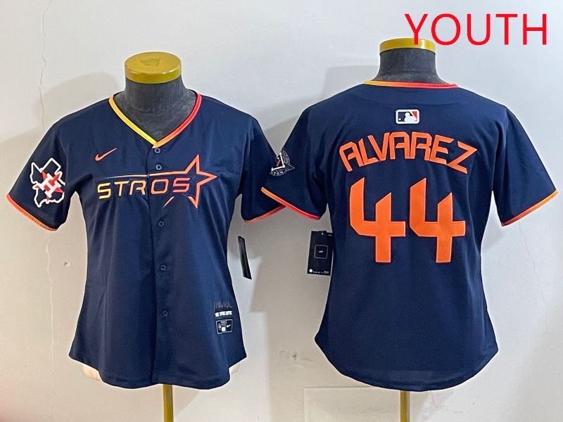 Youth Houston Astros #44 Alvarez Drak Blue Three generations Joint Name 2025 Nike MLB Jersey style 4109->youth mlb jersey->Youth Jersey